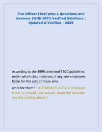 Fire Officer I Test Prep 1 Exam 2026: NFPA 1021 Actual Questions & Verified Answers