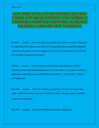 CON 3990V FINAL EXAM NEWEST 2025/2026 COMPLETE 400 QUESTIONS AND CORRECT ANSWERS (VERIFI
