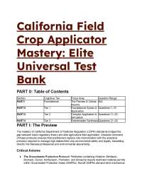 2026/2027 California Field Crop Applicator Exam Mastery: 19+ Question Test Bank