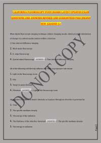 CALIFORNIA FLUOROSCOPY STATE BOARD LATEST UPDATED EXAM QUESTIONS AND ANSWERS REVISED AND