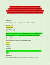WGU JAVA FUNDAMENTALS D286 PRACTICE EXAMINATION 100 QUESTIONS WITH CORRECT ANSWERS AND RAT