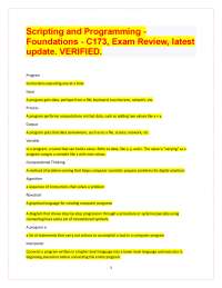Scripting and Programming - Foundations - C173, Exam Review, latest update. VERIFIED.