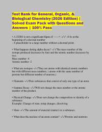 Test Bank for General, Organic, & Biological Chemistry (2026 Edition) | Solved Exam Pack w