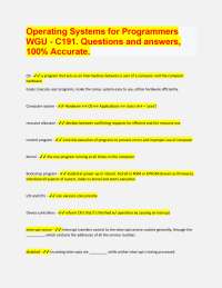 Operating Systems for Programmers WGU - C191. Questions and answers, 100% Accurate.