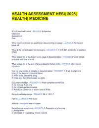 HEALTH ASSESSMENT HESI| 2026| HEALTH| MEDICINE