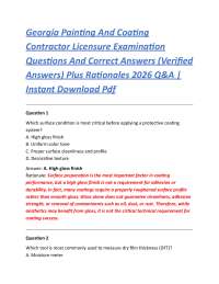 Georgia Painting And Coating Contractor Licensure Examination Questions