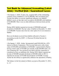 Test Bank for Advanced Accounting (Latest 2026) | Verified Q&A | Guaranteed Success
