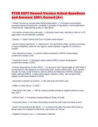 PTCB CSPT Newest Version Actual Questions and Answers 100% Correct (A+)