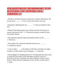 StraighterLine Microbiology Exam Questions and Answers Pack | Verified | A+