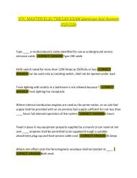 NYC MASTER ELECTRICIAN EXAM Questions And Answers 2025/2026