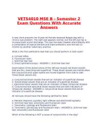 VETS4010 MSE B - Semester 2 Exam Questions With Accurate Answers.