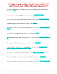 NYC High Pressure Plant Tender Exam COMPLETE QUESTIONS AND CORRECT ANSWERS LATEST