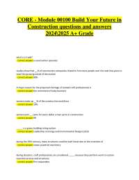 CORE Module 00100: Build Your Future in Construction Comprehensive Study Guide 2025–2026 P