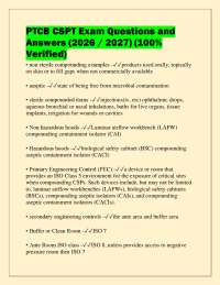 PTCB CSPT Exam Questions and Answers (2026 / 2027) (100% Verified)