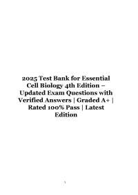 2025 Test Bank for Essential Cell Biology 4th Edition – Updated Exam Questions with Veri