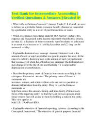Test Bank for Intermediate Accounting | Verified Questions & Answers | Graded A+