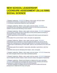 NEW SCHOOL LEADERSHIP LICENSURE ASSESSMENT (SLLA) 6990| SOCIAL SCIENCE