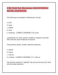 CSE Full Set Reviewer QUESTIONS WITH ANSWERS