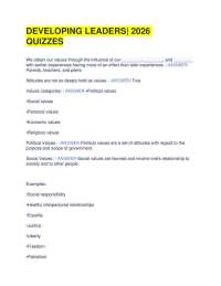 DEVELOPING LEADERS| 2026 QUIZZES