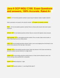 Java 8 OCP WGU C195. Exam Questions and answers, 100% Accurate. Rated A+