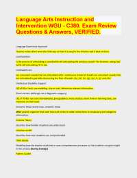 Language Arts Instruction and Intervention WGU - C380. Exam Review Questions & Answers,
