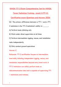 2026 NWSA TTT-1 & TTT-2 CERTIFICATION EXAMS: COMPLETE TEST BANK WITH VERIFIED QUESTIONS &