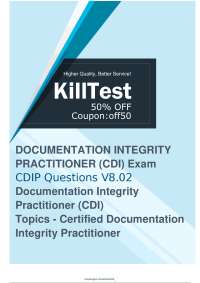 CDI Certified Documentation Integrity Practitioner (CDIP) Exam Questions & Answers 2026/20