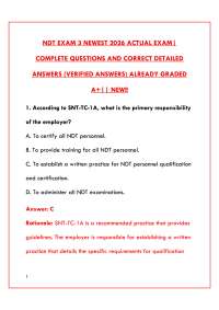 2026 NDT LEVEL I & II EXAM TEST BANK: COMPLETE PRACTICE QUESTIONS WITH VERIFIED ANSWERS &
