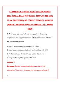 NREMT PARAMEDIC EXAM 2026 | 300+ ACTUAL TEST BANK QUESTIONS WITH VERIFIED ANSWERS & DETAIL