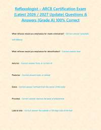 Reflexologist – ARCB Certification Exam (Latest 2026 2027 Update) Questions & Answers {Gra
