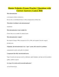 Master Esthetician | Questions with Correct Answers | Latest 2026