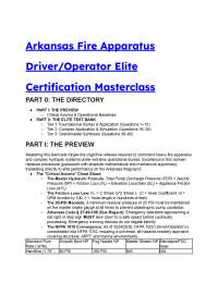2026/2027 S-Tier Arkansas Fire Apparatus Driver/Operator Test Bank (44+ Q&A)
