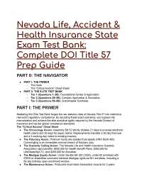 2026/2027 Nevada Life & Health Insurance State Exam Test Bank (58+ Q&A)