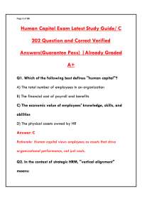 2026 HUMAN CAPITAL EXAM STUDY GUIDE: COMPLETE TEST BANK WITH VERIFIED Q&A