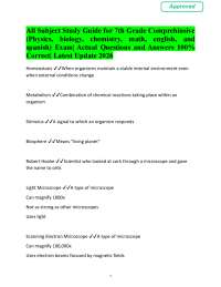 All subjects study guide for test grade comprehensive