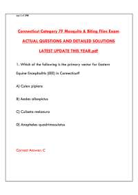2026 CONNECTICUT CATEGORY 7F MOSQUITO & BITING FLIES EXAM: COMPLETE TEST BANK WITH VERIFIE