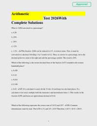 Arithmetic test Questions with 100% complete solution