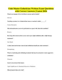 Master Esthetician | Questions with Correct Answers | Latest 2026