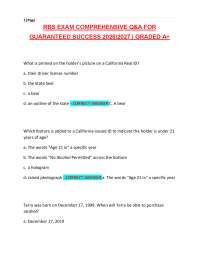 RBS EXAM COMPREHENSIVE Q&A FOR GUARANTEED SUCCESS 2026\2027 | GRADED A+