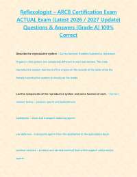 Reflexologist – ARCB Certification Exam ACTUAL Exam (Latest 2026 2027 Update) Questions &