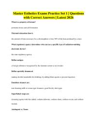 Master Esthetician | Questions with Correct Answers | Latest 2026