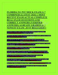 FLORIDA 911 PST MOCK EXAM (1-7 COMBINED) (LATEST 2026) || MOST RECENT EXAM ACTUAL COMPLETE