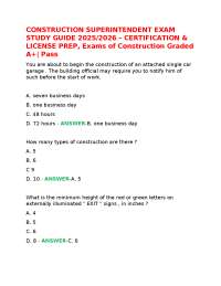 CONSTRUCTION SUPERINTENDENT EXAM STUDY GUIDE 2025/2026 – CERTIFICATION & LICENSE PREP, Exa