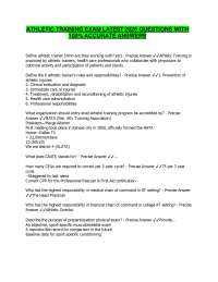 Athletic Training Exam – Latest 2026 Practice Questions with Verified Answers Study Guide
