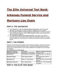 2026/2027 Arkansas Funeral Service & Mortuary Law Exam: S-Tier Test Bank