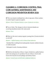CLEANING & CORROSION CONTROL FINAL CORE MATERIAL MAINTENANCE AND CORROSION PREVENTION REVI
