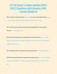 ITE 152 Exam 3 (Latest Update 2026 / 2027) Questions with Answers 100% Correct {Grade A}