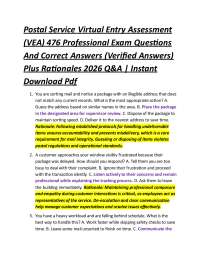 Postal Service Virtual Entry Assessment (VEA) 476 Professional Exam Questions