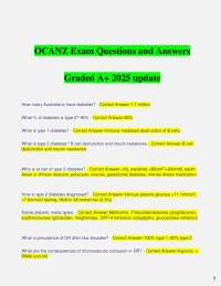 OCANZ Exam Questions and Answers Graded A+ 2026 update How many Australians have diabetes