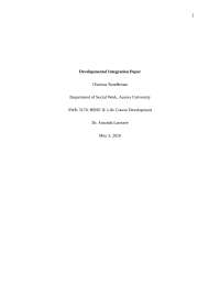 AU SWK 3170 Developmental Integration Paper (1).